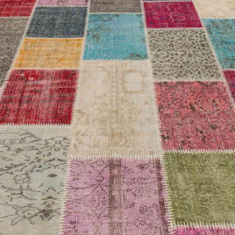 Patchwork Hand-Knotted Turkish Rug - 6' 5" x 10'  (77" x 120") - K0064811