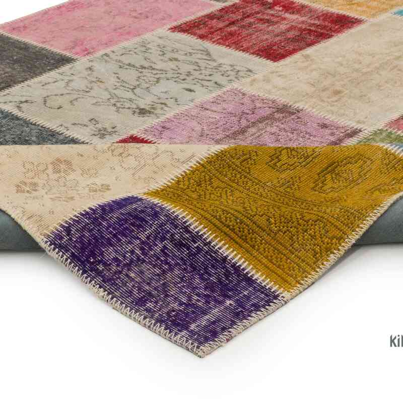 Patchwork Hand-Knotted Turkish Rug - 6' 5" x 10'  (77" x 120") - K0064811