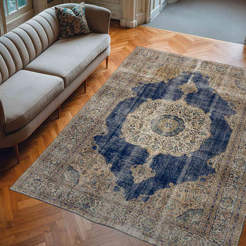 Alfombra Vintage Turca Anudada a Mano - 217 cm x 292 cm - K0064813