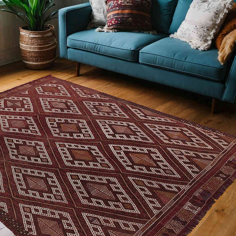 Vintage Konya Cicim Kilim - 148 cm x 205 cm - K0064944