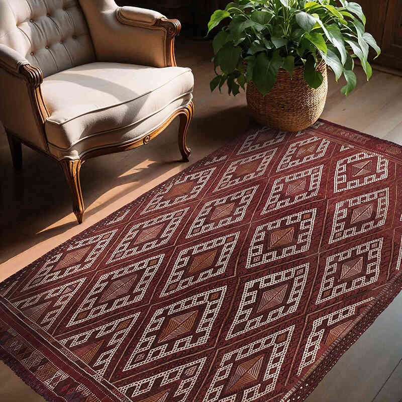 Vintage Konya Cicim Kilim - 148 cm x 205 cm - K0064944