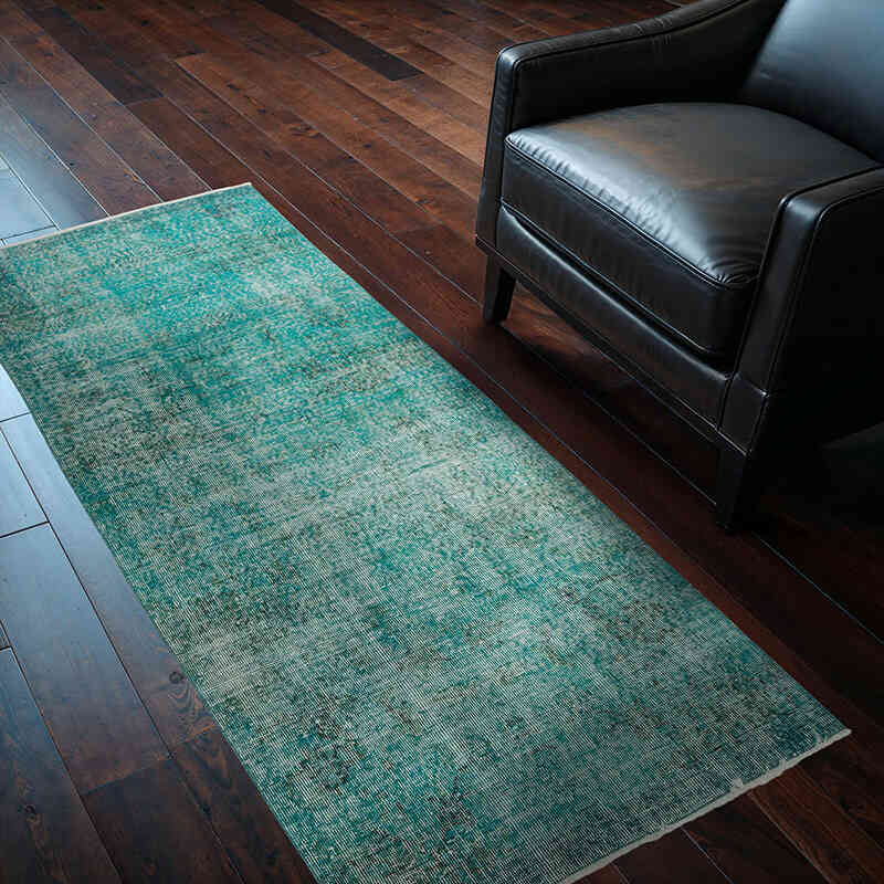 Alfombra Turca Vintage Sobre-teñida - 88 cm x 189 cm - K0065086