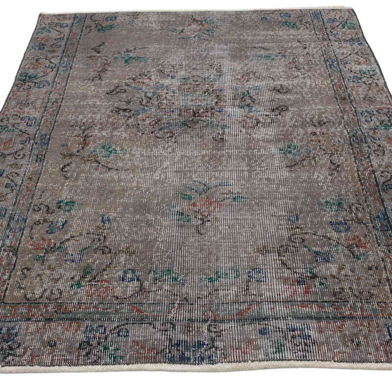 Over-dyed Vintage Hand-Knotted Turkish Rug - 3' 7" x 5' 4" (43" x 64") - K0065095