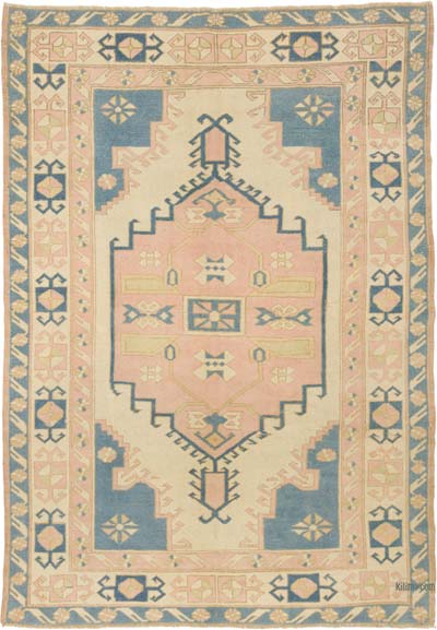 Vintage Turkish Hand-Knotted Rug - 6' 1" x 8' 8" (73" x 104")