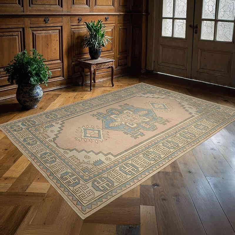 Alfombra Vintage Turca Anudada a Mano - 162 cm x 226 cm - K0065105