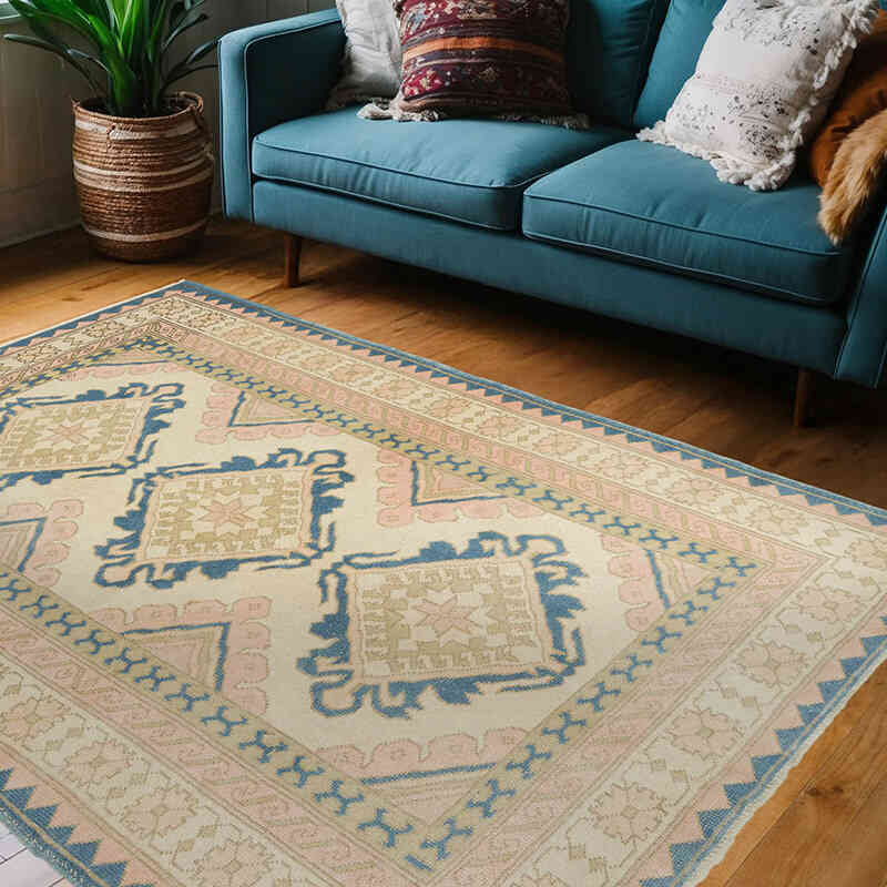 Vintage Turkish Hand-Knotted Rug - 5'  x 7'  (60" x 84") - K0065109
