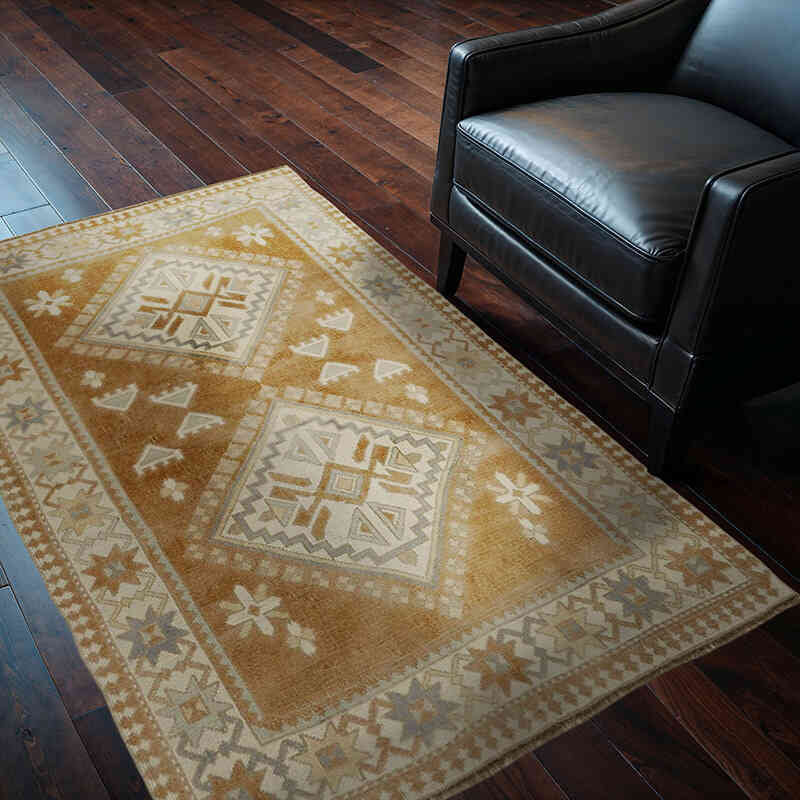 El Dokuma Vintage Halı - 128 cm x 172 cm - K0065128