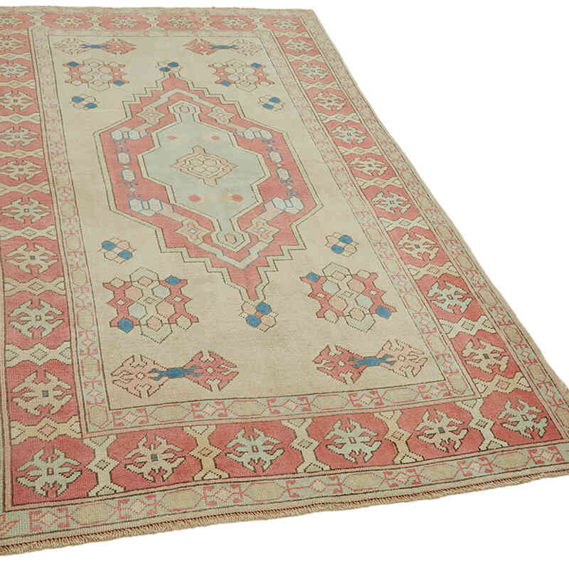 Alfombra Vintage Turca Anudada a Mano - 139 cm x 226 cm - K0065129