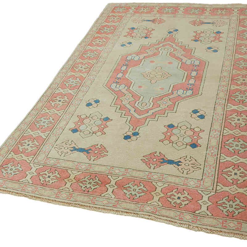 Alfombra Vintage Turca Anudada a Mano - 139 cm x 226 cm - K0065129
