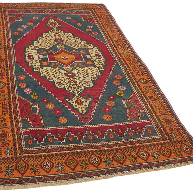 El Dokuma Vintage Halı - 131 cm x 222 cm - K0065145