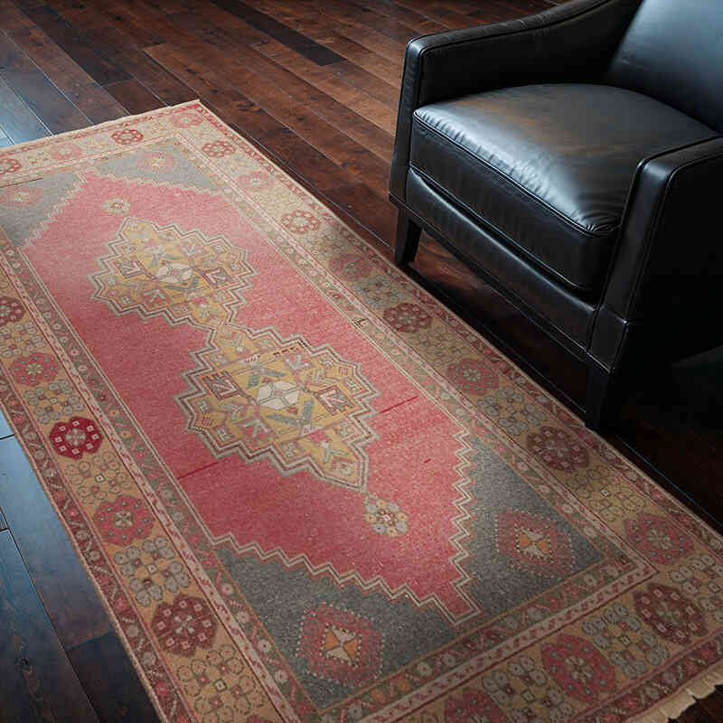 Vintage Turkish Hand-Knotted Rug - 3' 9" x 7' 2" (45" x 86") - K0065148