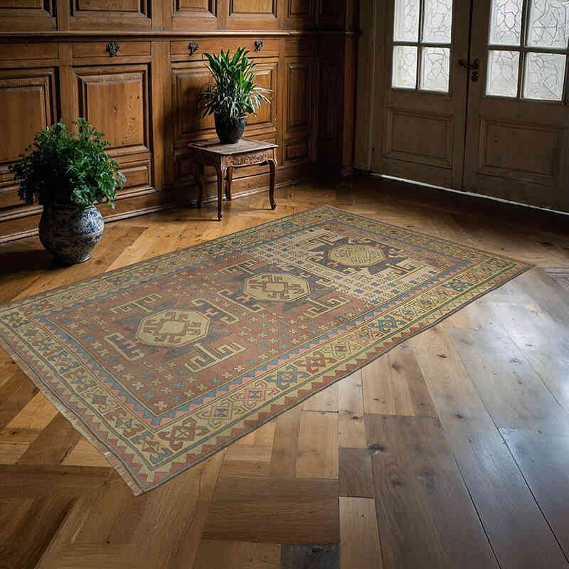 Vintage Turkish Hand-Knotted Rug - 4' 8" x 7' 3" (56" x 87") - K0065157