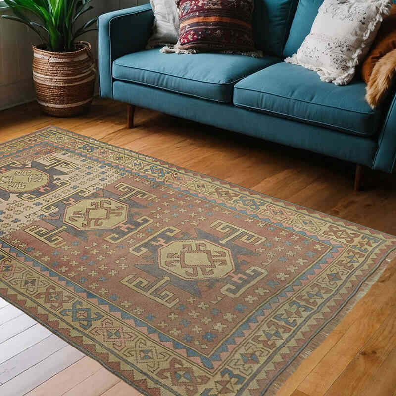 Vintage Turkish Hand-Knotted Rug - 4' 8" x 7' 3" (56" x 87") - K0065157