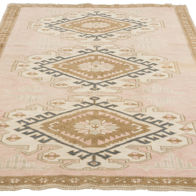 Alfombra Vintage Turca Anudada a Mano - 124 cm x 188 cm - K0065172
