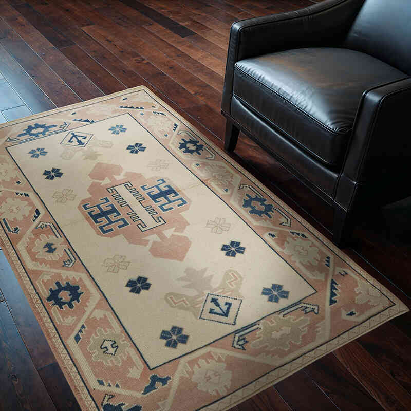 Vintage Turkish Hand-Knotted Rug - 4' 1" x 5' 6" (49" x 66") - K0065174