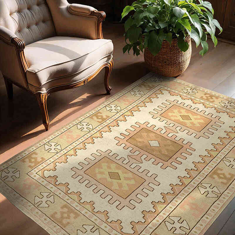 Vintage Turkish Hand-Knotted Rug - 4' 7" x 5' 5" (55" x 65") - K0065175