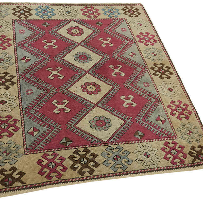 Vintage Turkish Hand-Knotted Rug - 3' 6" x 3' 11" (42" x 47") - K0065183