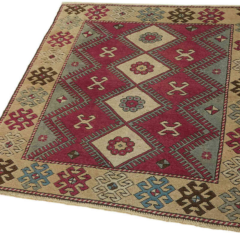 Vintage Turkish Hand-Knotted Rug - 3' 6" x 3' 11" (42" x 47") - K0065183