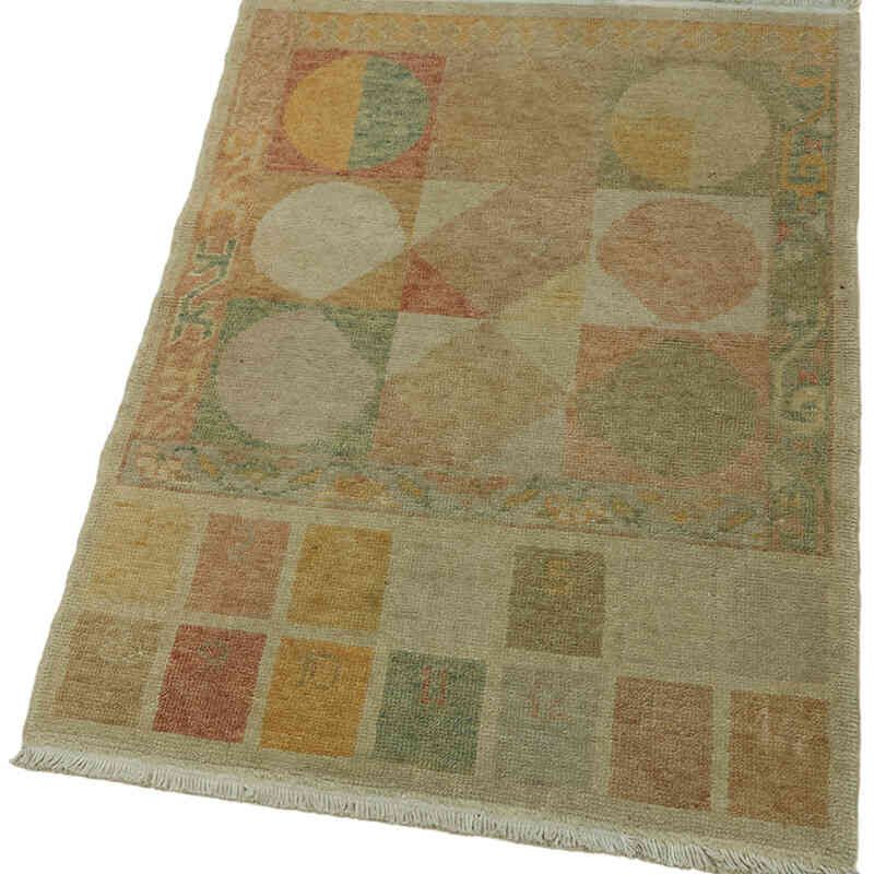 Alfombra Vintage Turca Anudada a Mano - 69 cm x 94 cm - K0065270