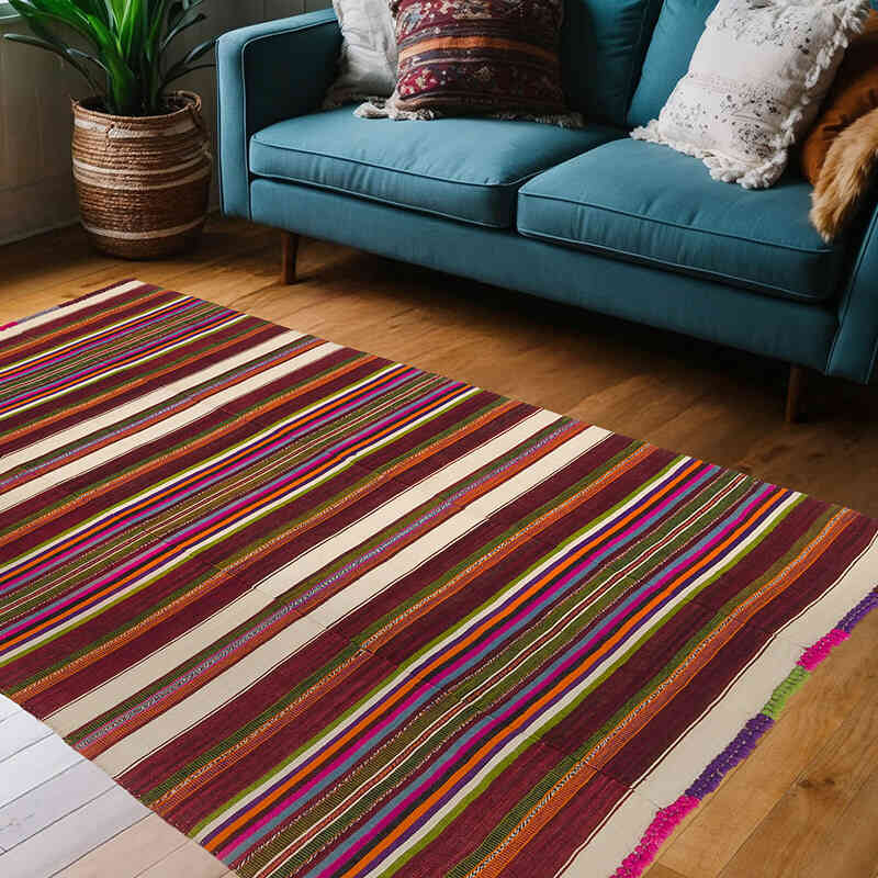 Vintage Manisa Kilim Rug - 4' 5" x 6' 11" (53" x 83") - K0065288