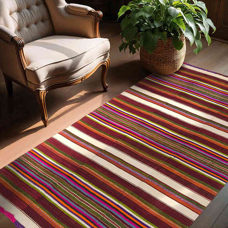Vintage Manisa Kilim Rug - 4' 5" x 6' 11" (53" x 83") - K0065288