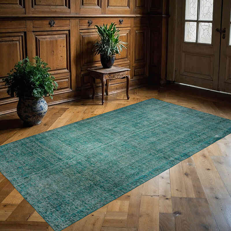 Over-dyed Vintage Hand-Knotted Turkish Rug - 4' 2" x 7' 7" (50" x 91") - K0065309