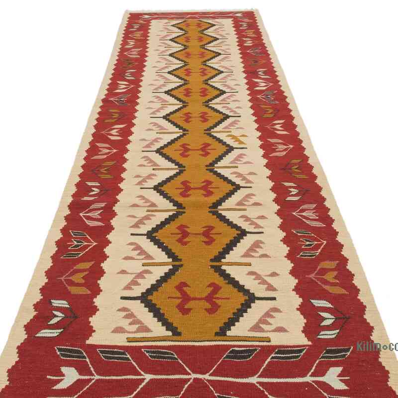 New Handwoven Turkish Kilim Runner - 3' 1" x 10' 7" (37" x 127") - K0065400