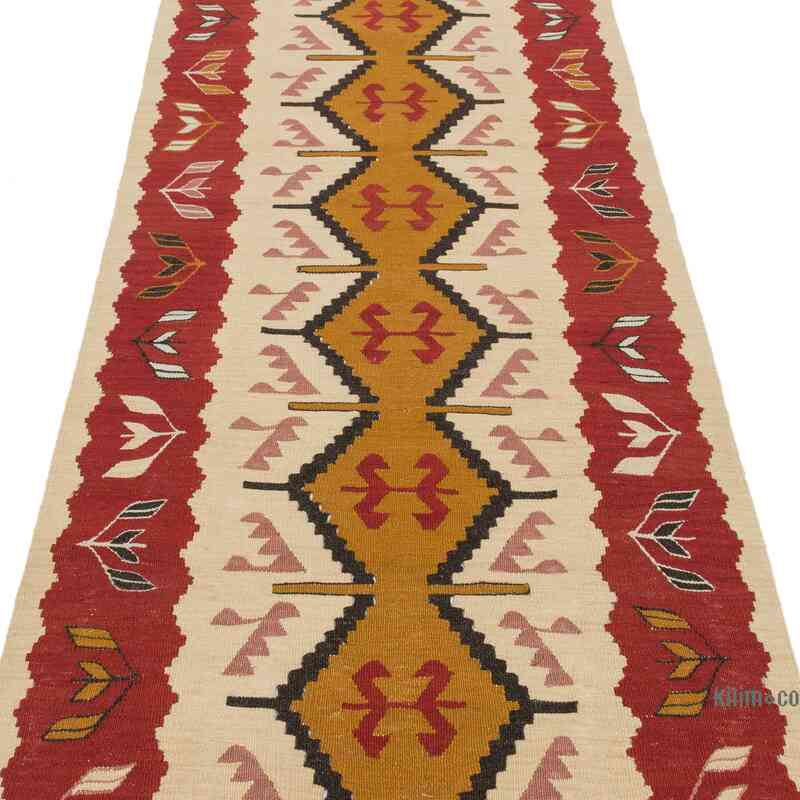New Handwoven Turkish Kilim Runner - 3' 1" x 10' 7" (37" x 127") - K0065400