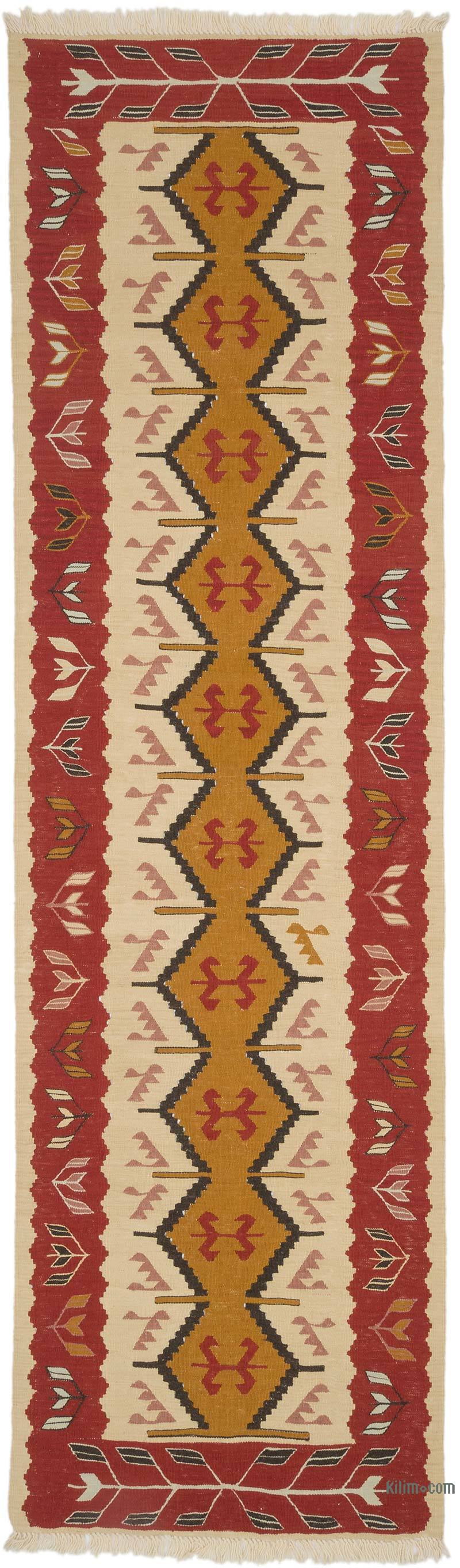 New Handwoven Turkish Kilim Runner - 3' 1" x 10' 7" (37" x 127") - K0065400
