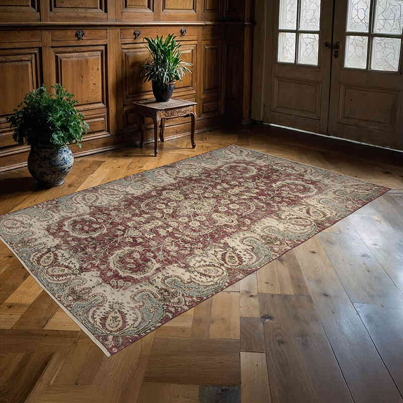 Vintage Turkish Hand-Knotted Rug - 4' 11" x 7' 9" (59" x 93") - K0065468