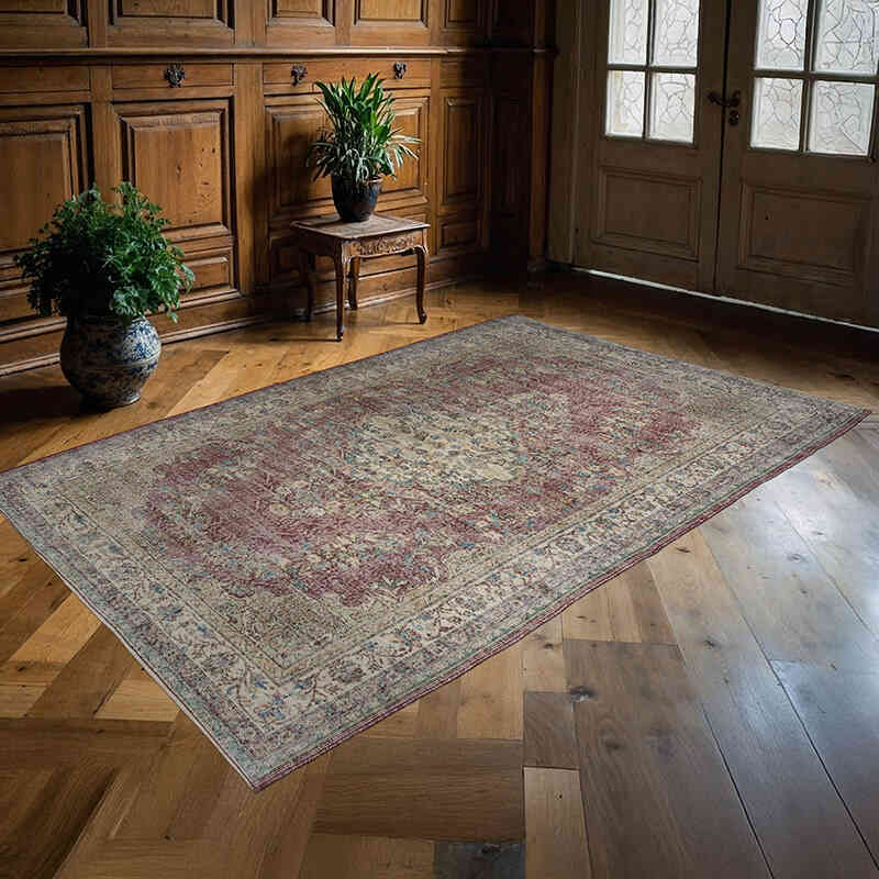 Alfombra Vintage Turca Anudada a Mano - 172 cm x 263 cm - K0065480