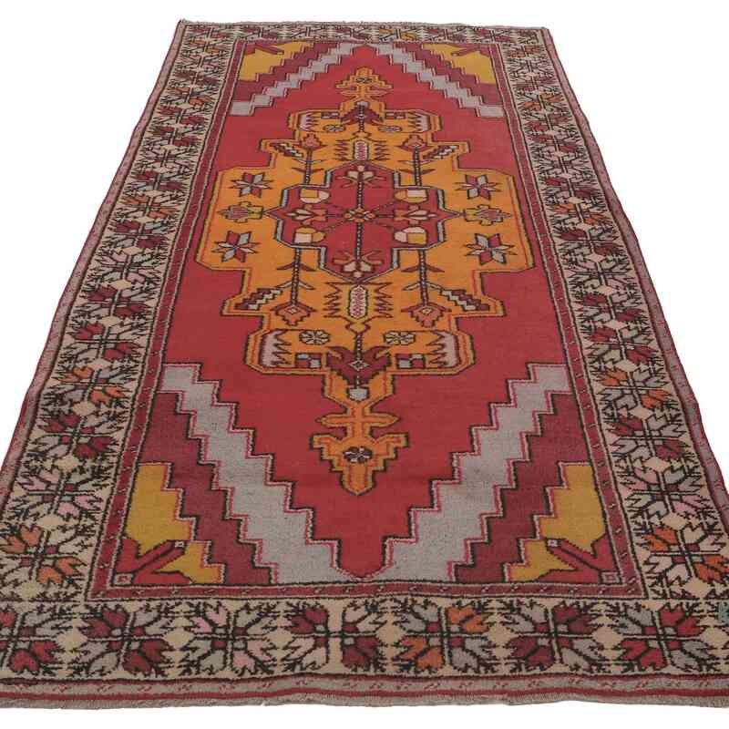 Vintage Turkish Hand-Knotted Rug - 4' 10" x 9' 2" (58" x 110") - K0065514