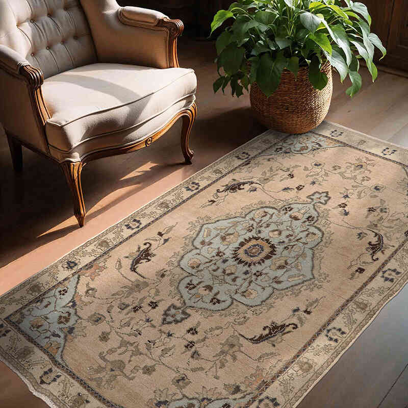 Vintage Turkish Hand-Knotted Rug - 4' 6" x 6' 4" (54" x 76") - K0065558