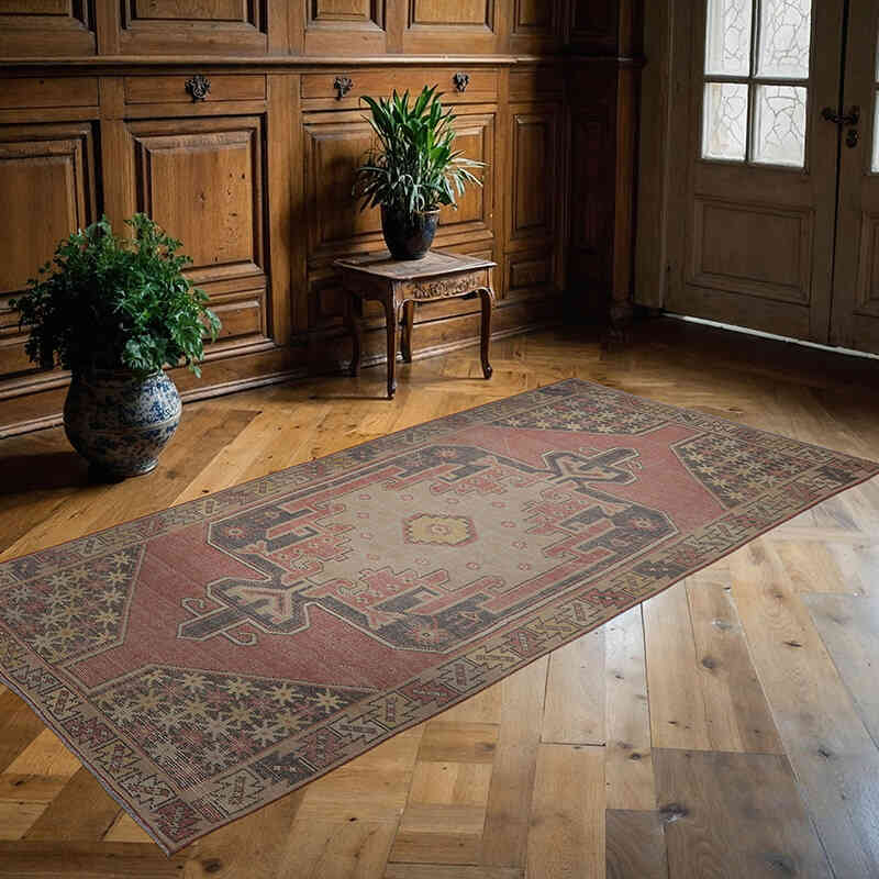 El Dokuma Vintage Halı - 118 cm x 246 cm - K0065594