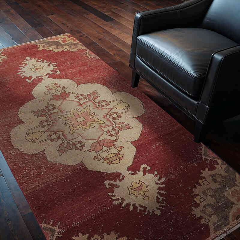 Alfombra Vintage Turca Anudada a Mano - 100 cm x 207 cm - K0065599