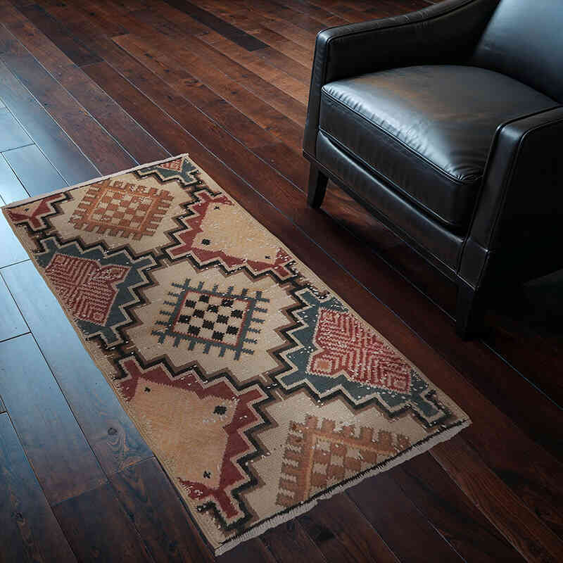 Vintage Turkish Hand-Knotted Rug - 2' 4" x 4' 8" (28" x 56") - K0065601