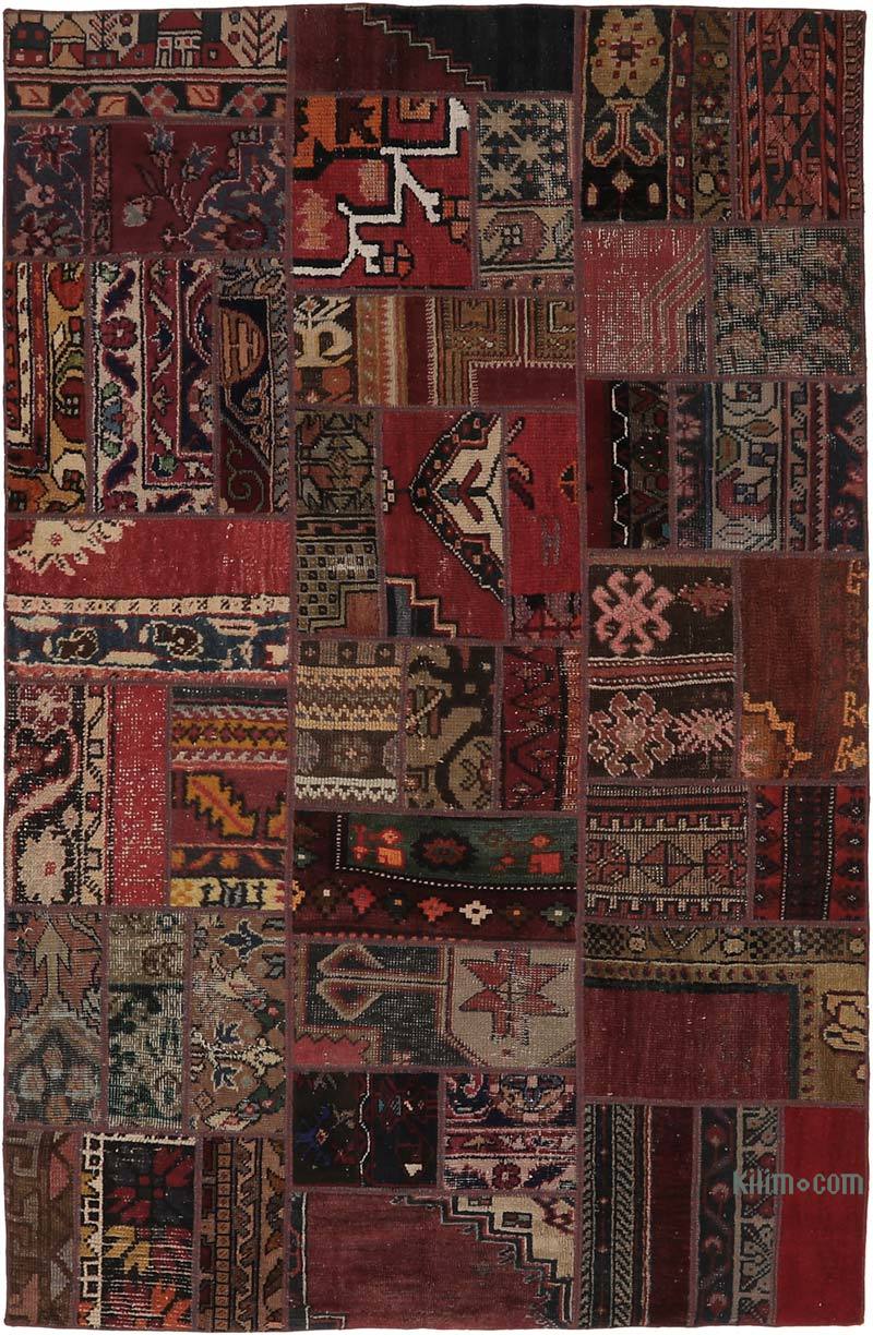 Patchwork Hand-Knotted Turkish Rug - 4' 2" x 6' 6" (50" x 78") - K0065604