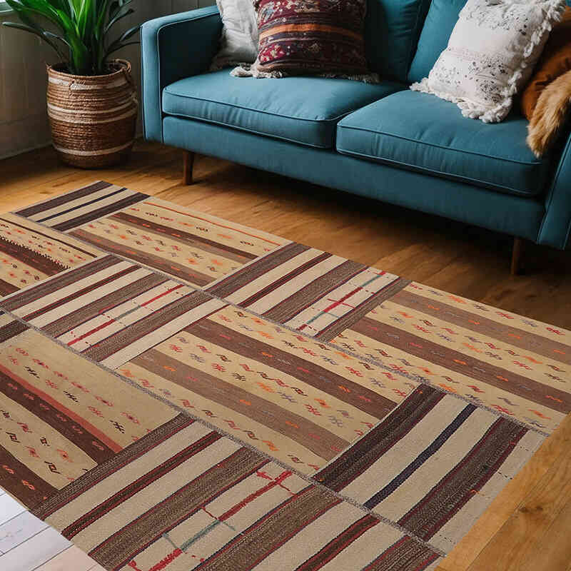 Patchwork Kilim Rug - 4' 7" x 6' 11" (55" x 83") - K0065606