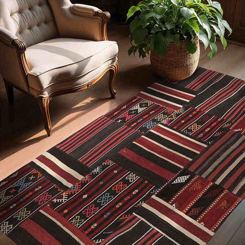 Patchwork Kilim - 133 cm x 217 cm - K0065625