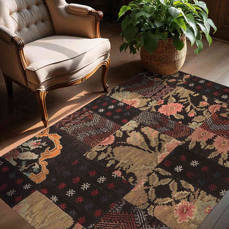 Patchwork Kilim - 132 cm x 176 cm - K0065626
