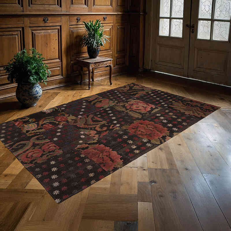 Alfombra Kilim de Retazos - 132 cm x 226 cm - K0065643