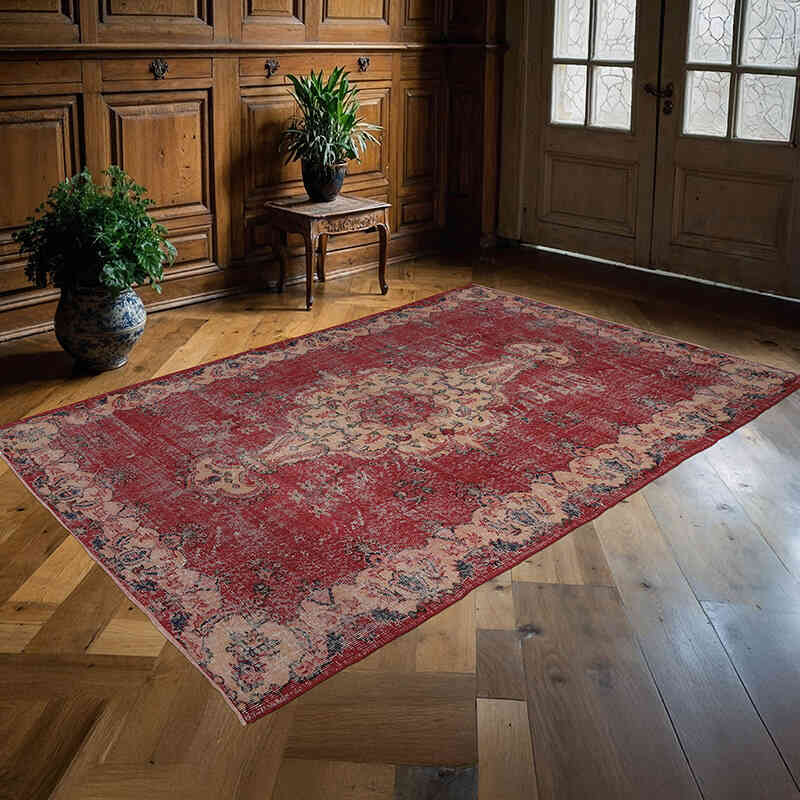 Vintage Turkish Hand-Knotted Rug - 5' 7" x 8' 5" (67" x 101") - K0065672