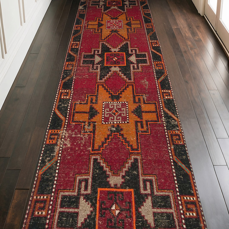 Vintage Turkish Hand-Knotted Runner - 3' 9" x 11' 5" (45" x 137") - K0065686
