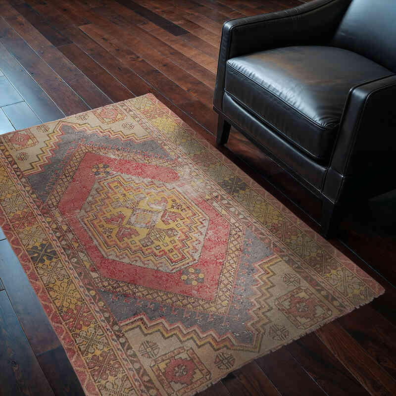 Vintage Turkish Hand-Knotted Rug - 3' 7" x 5' 3" (43" x 63") - K0065695