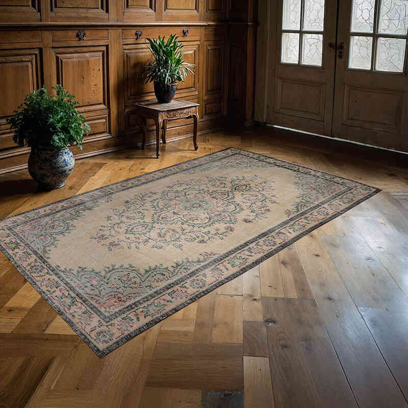 El Dokuma Vintage Halı - 161 cm x 262 cm - K0065702