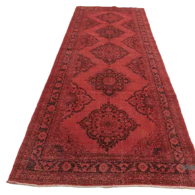 Over-dyed Vintage Hand-Knotted Turkish Runner - 4' 9" x 12' 8" (57" x 152") - K0065707