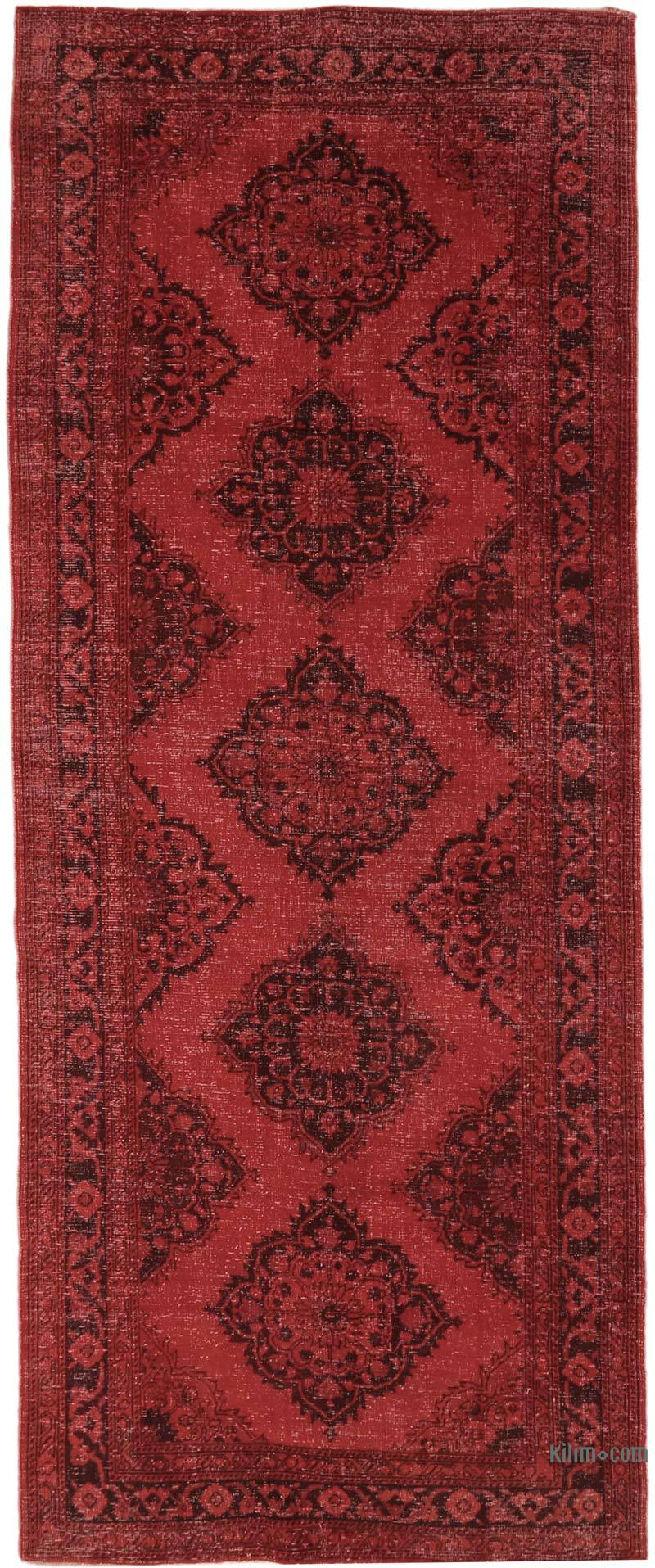 Over-dyed Vintage Hand-Knotted Turkish Runner - 4' 9" x 12' 8" (57" x 152") - K0065707