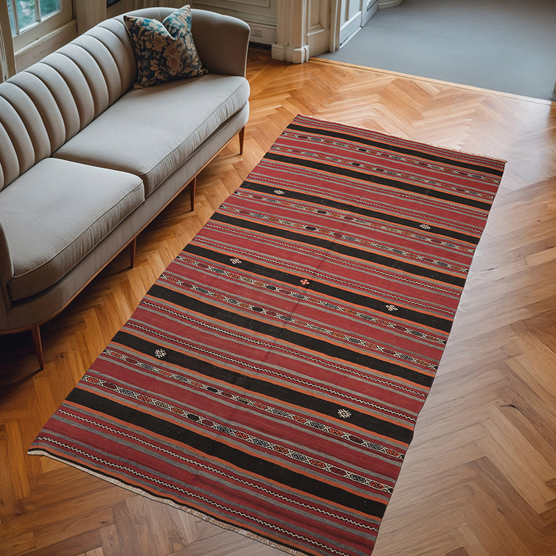 Alfombra Vintage Anatolian Kilim - 157 cm x 313 cm - K0065720