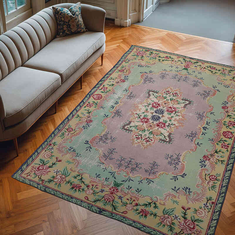 Alfombra Vintage Turca Anudada a Mano - 205 cm x 310 cm - K0065726