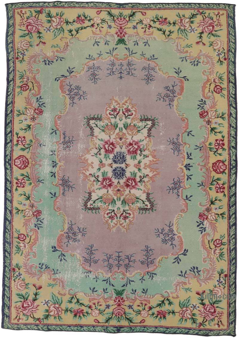 Alfombra Vintage Turca Anudada a Mano - 205 cm x 310 cm - K0065726